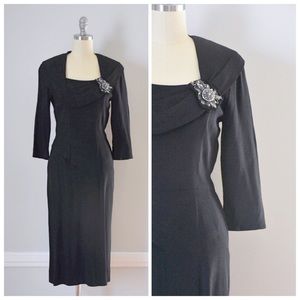 Vintage Crepe Dress From The 40s / 50s